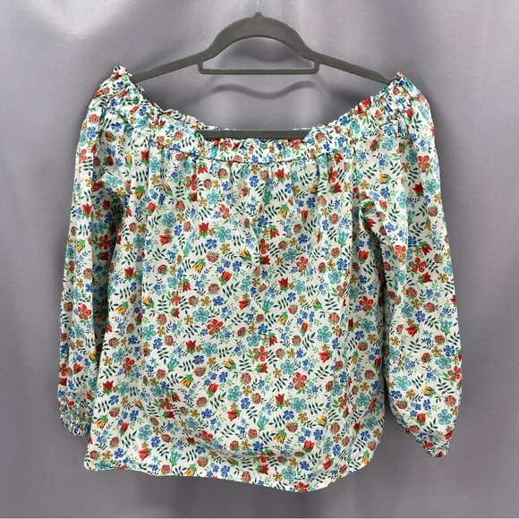 J. Crew Liberty Fabric Edenham Ditsy Floral Off The Shoulder Top Size 4 - Picture 1 of 9